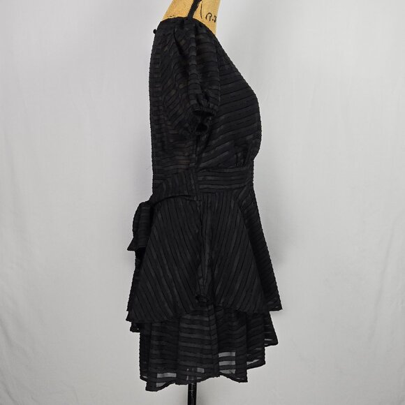 Mi‎ Ami Black Tiered Romper L Coquette Balletcore Date Night Party - Picture 4 of 12